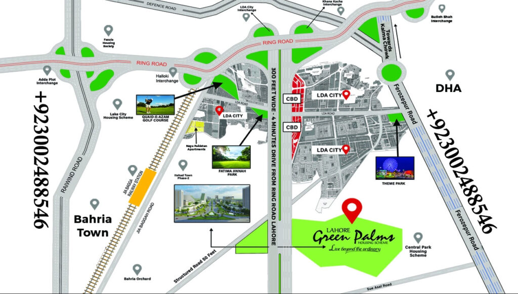 Green Palms Lahore Location Rafi Group