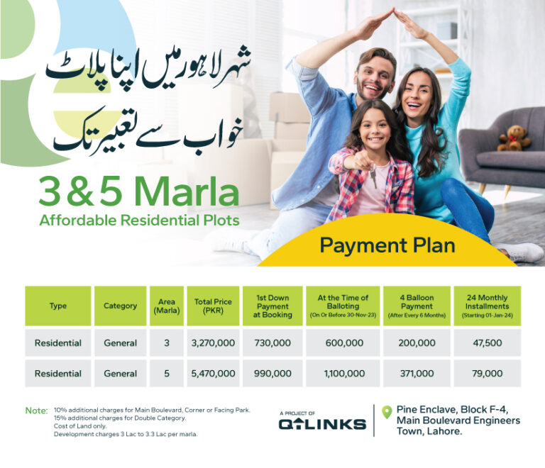 Pine Enclave Lahore Payment Plan by qlinks