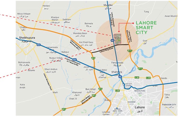 Lahore Smart City Location Map